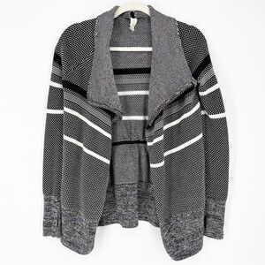 Ivivva Black & White Feelin Toasty Wrap Knit Cardigan